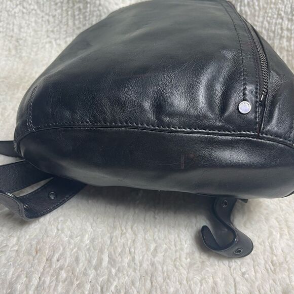 Tignanello Black Leather small Backpack with silver tone hardwares. main image 6